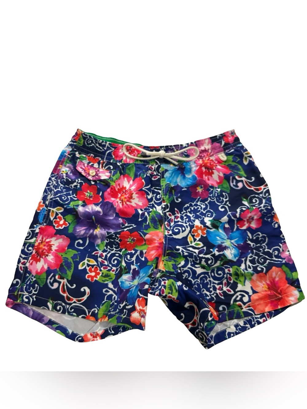 Polo Ralph Lauren Hawaiian Tropical Floral Swim Trunks Board Shorts Mens Sz M